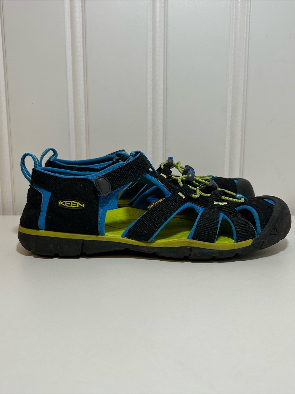 Keen seacamp 2 cnx Kids Black, Blue and Lime green Closed-Toe Water Sandals